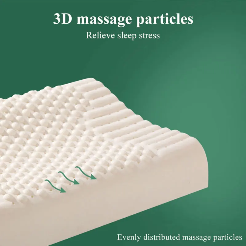 

Thailand Pure Natural Latex Orthopedic Pillows Remedial Neck Good Sleep Adult Protect Vertebrae Health Bedding Cervical Pillow