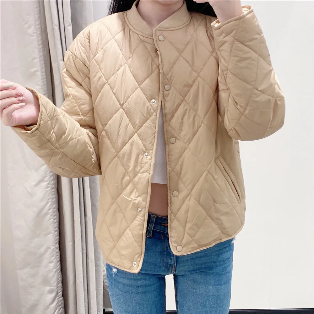 

Women's Padded Down Bomber Jacket Lined Quilted Coat Female Autumn Clothing Cardigan Toppies Spring Outerwear