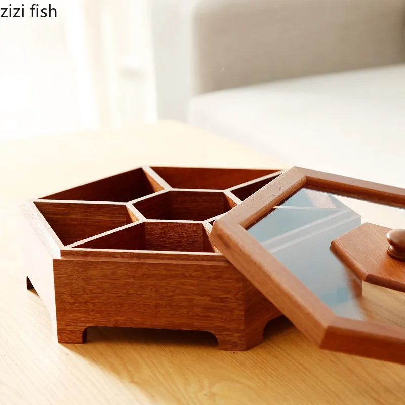 Деревянная коробка для сушеных фруктов креативная конфет с отделенной крышкой