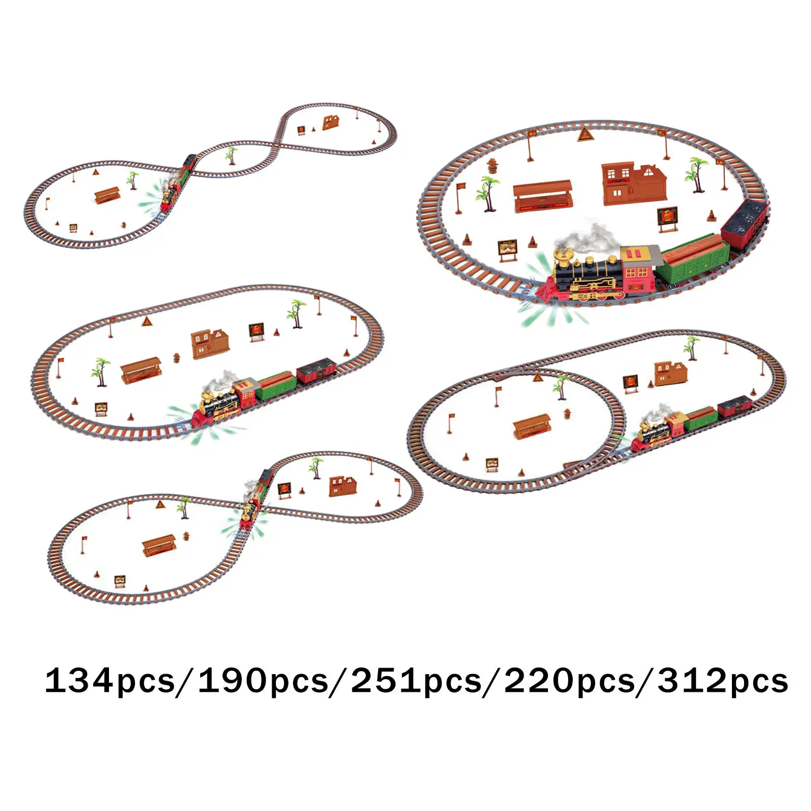 

Christmas Train Set Around The Christmas Tree with Real Smoke, Music, Lights