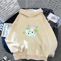 new pokemon women hoodies anime kawaii pikachu bulbasaur cartoon casual clothes warm femme teens pullovers hooded sweatshirt top