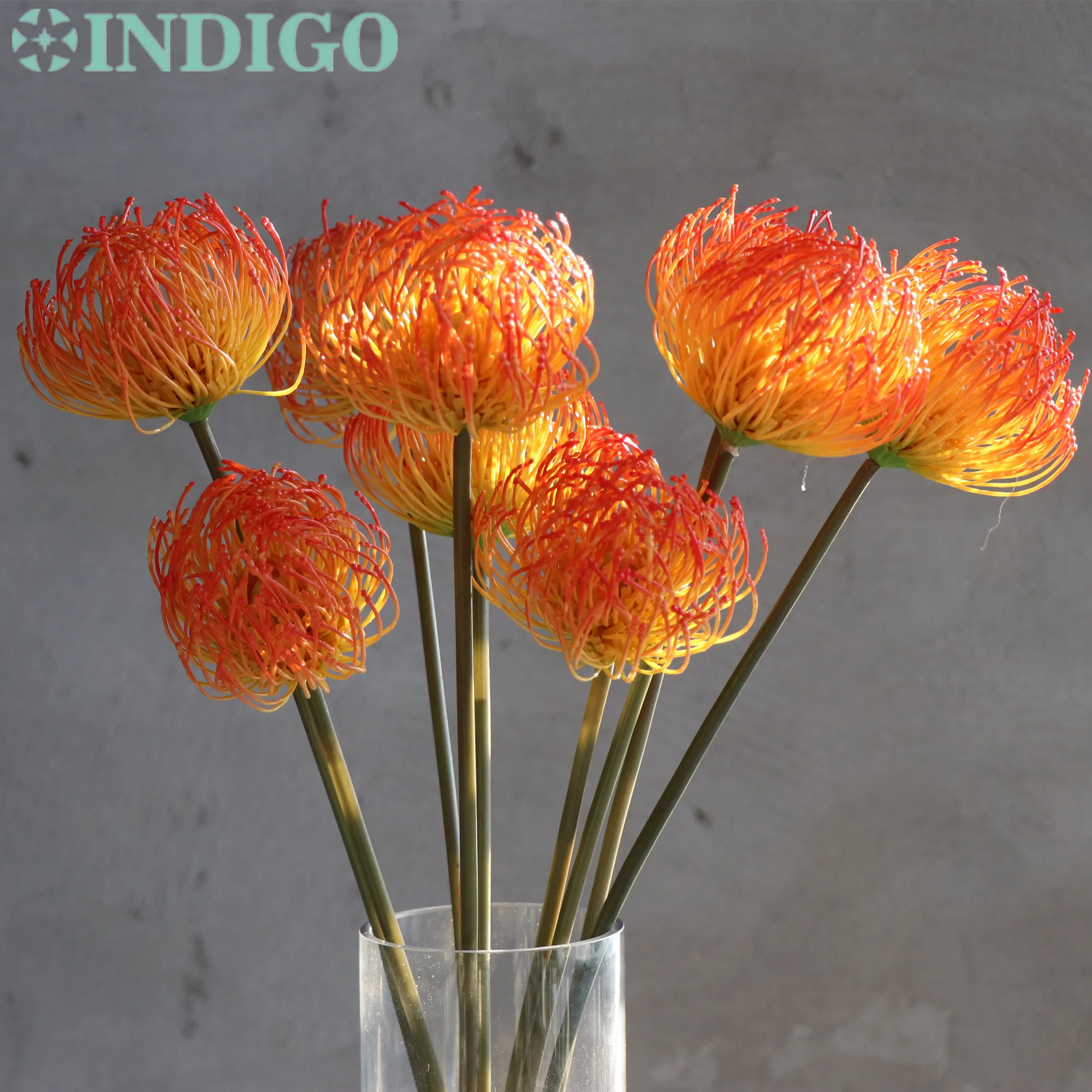 

9 Pieces Cordifolium Pin Banksia Real Touch Artificial Flower Party Event Christmas Shopwindow Display Decoration Gift- INDIGO