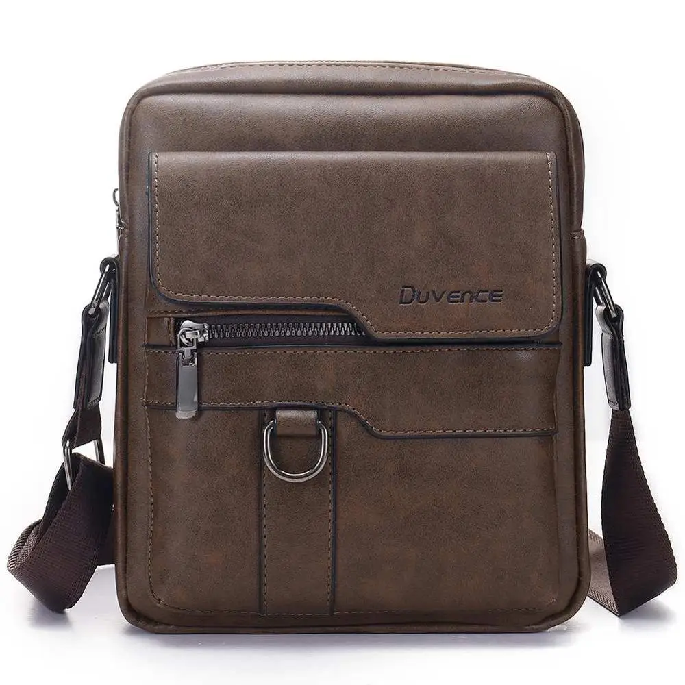

Fashion Men Shoulder Bag for 10.5" ipad Men PU Leather Flaps Men's Crossbody Bags Business Brown Flap Male Solid Messenger Bag