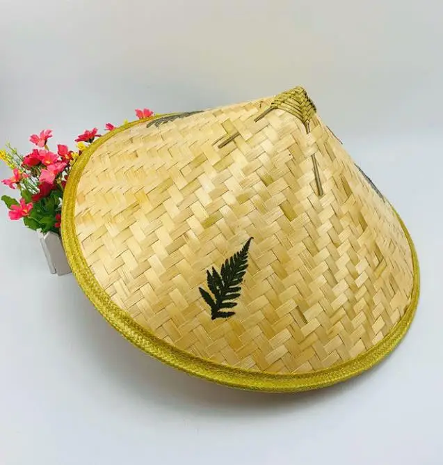 Соломенная шляпа ручной работы реквизит для танцев коническая от солнца в