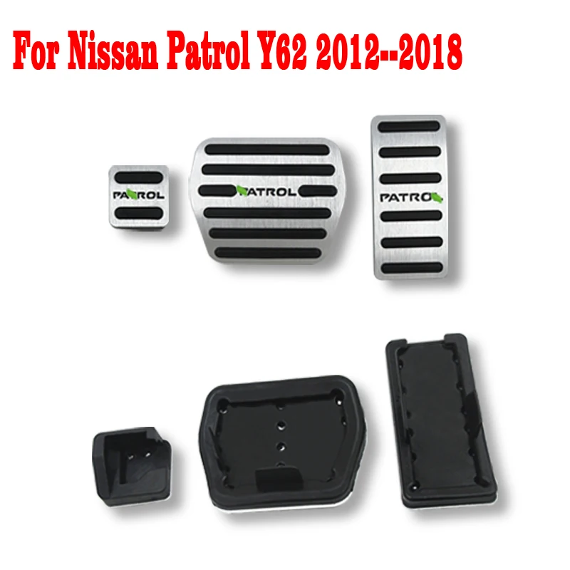 

For Nissan Patrol Y62 2012--2016 2017 2018 AT Auto Accelerator Brake Footrest Clutch Pad Pedals Cover Car Accessories