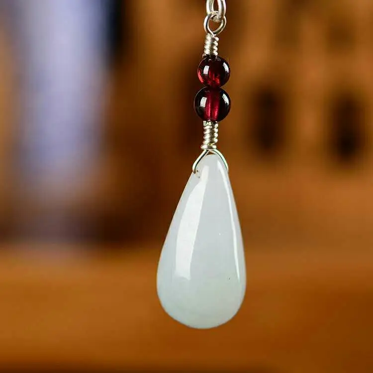 Натуральный нефрит изумруд удача капли воды серьги из бисера Шарм ювелирные