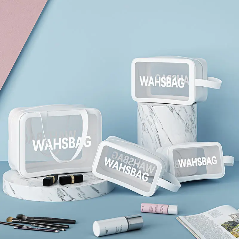 

New Trendy Cosmetic Bag Travel Portable Storage Large Capacity Waterproof Transparent Toiletry Bag Unisex