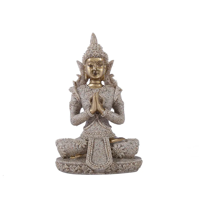 

Manufacturers Supply Sculpture Sandstone Small Sitting Buddha Resin Crafts, Creative Home Decoration Ornaments, Gift Wholesale