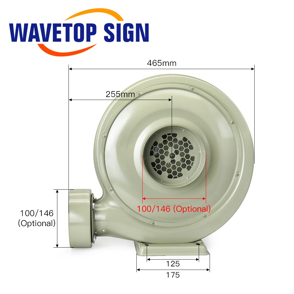 Вытяжной вентилятор WaveTopSign 750 Вт 220 В 380 центробежная воздуходувка для CO2 быстрое