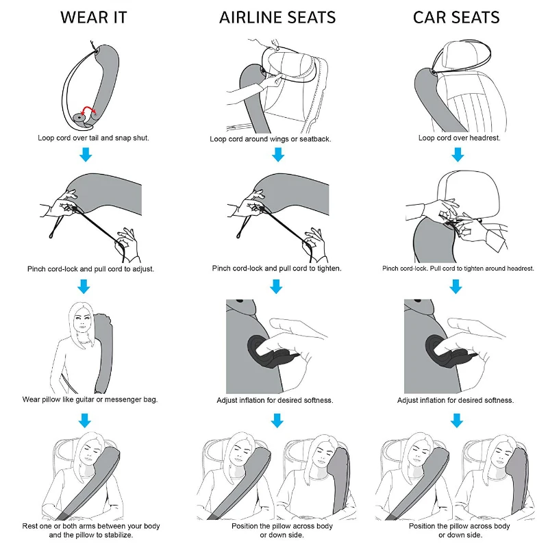Косая подушка для путешествий надувная регулируемая шеи тела бойфренда офиса