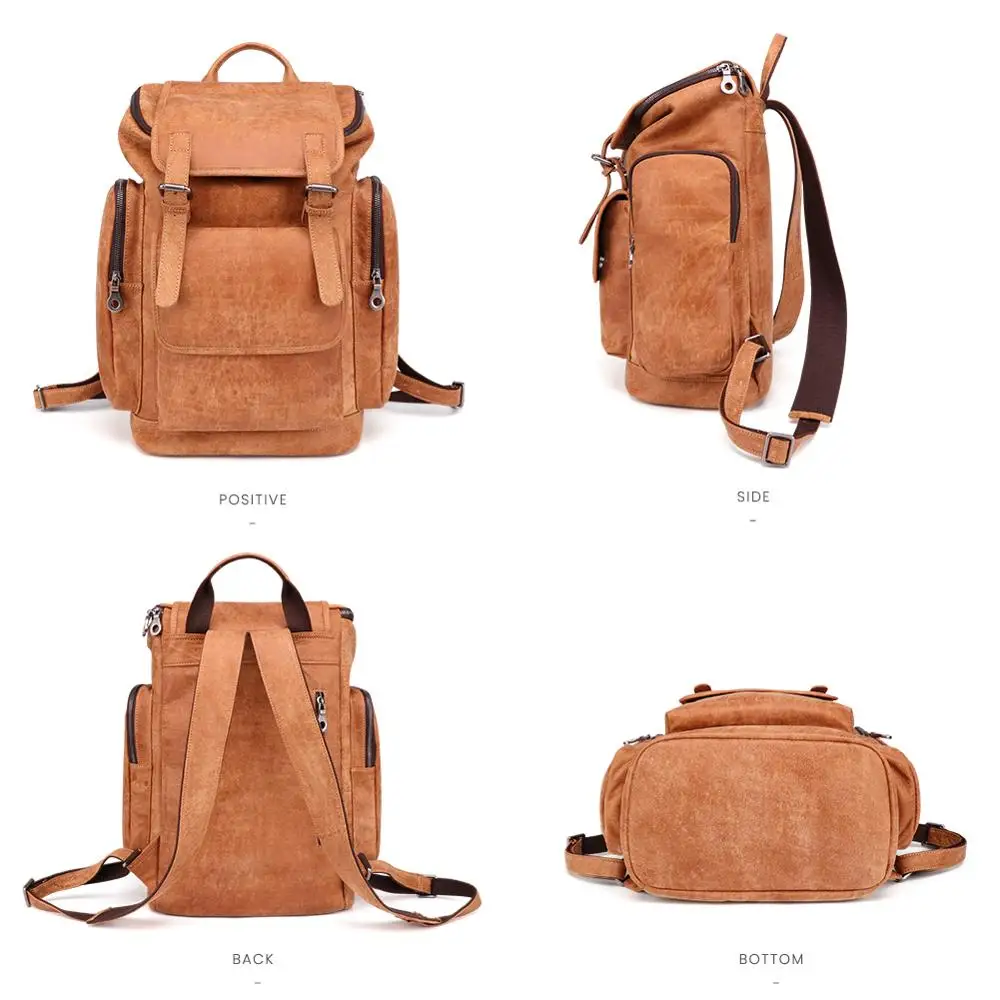 Мужской рюкзак из воловьей кожи JOGUJOS повседневный для ноутбука 15 6 дюйма