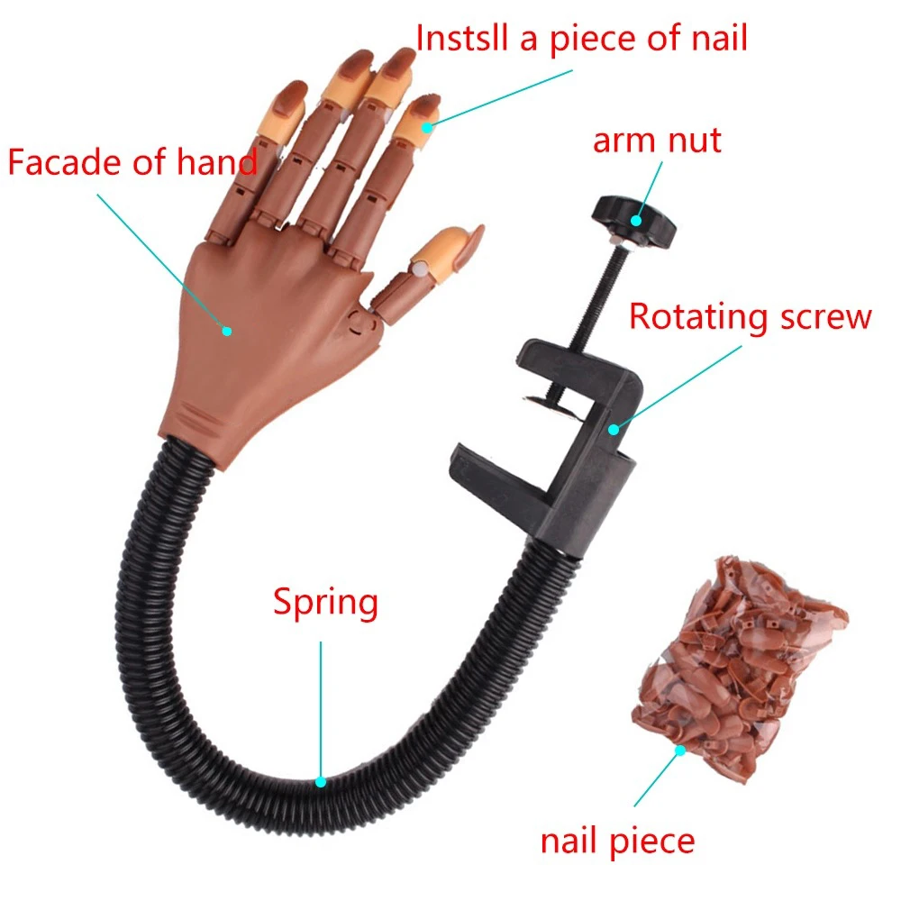 DIOZO Manicure Practice Hand Training Model Hands Adjustable Flexible Reusable Bendable Finger With Nail Tips for | Красота и