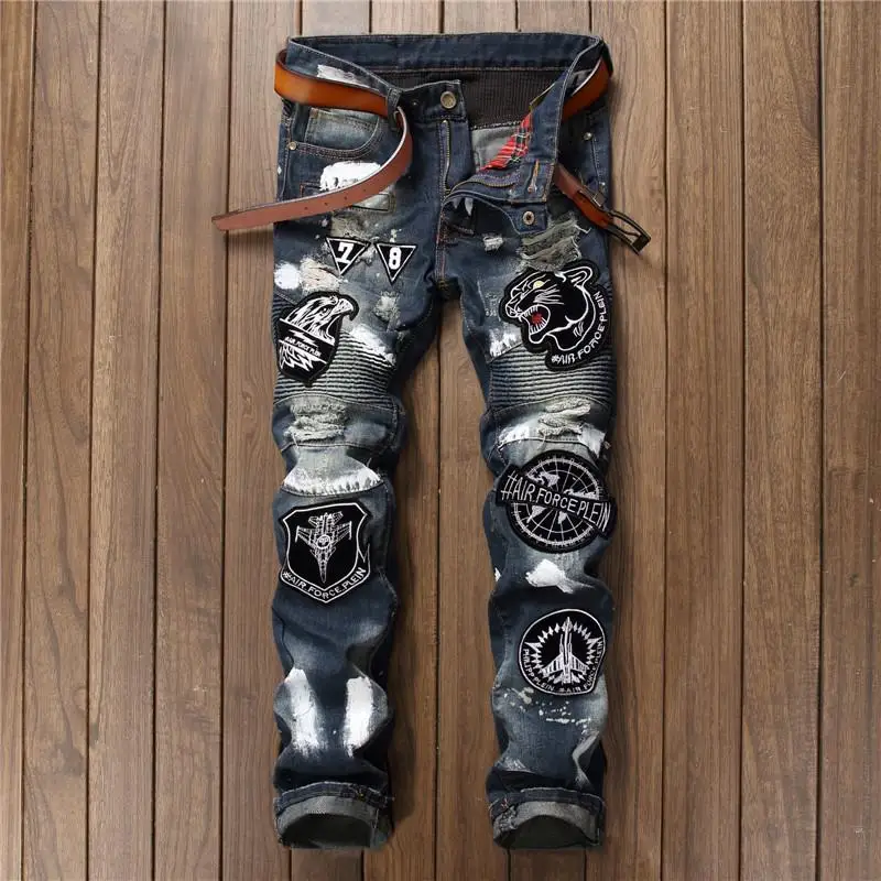 

Men's Fashion Straight Denim Jeans Trousers Slim Casual Jean Pants