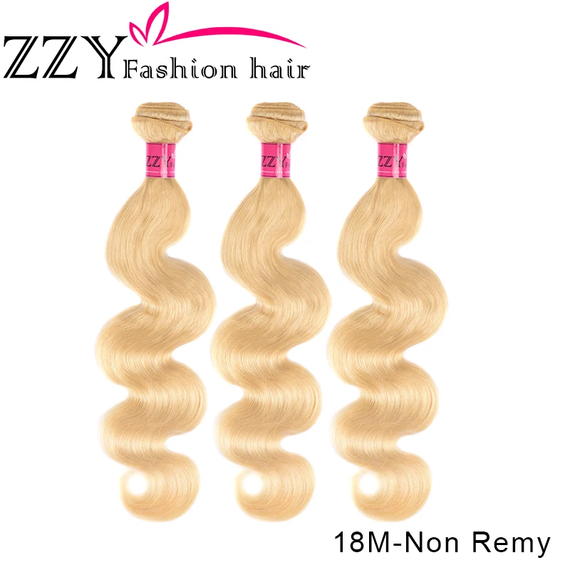 ZZY Fashion 613 блонд человеческие волосы пряди 3 шт. бразильские объемные волны натуральные кудрявые пучки волос 10-30 дюймов M не Реми волосы для наращивания