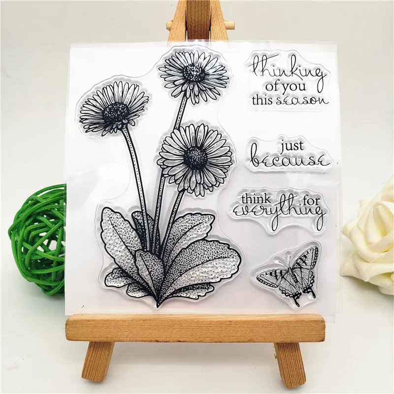 

10x10 см Маргаритка цветок прозрачная печать Силиконовая печать ТПР Рождественские Свадебные роликовые штампы DIY альбом открытка