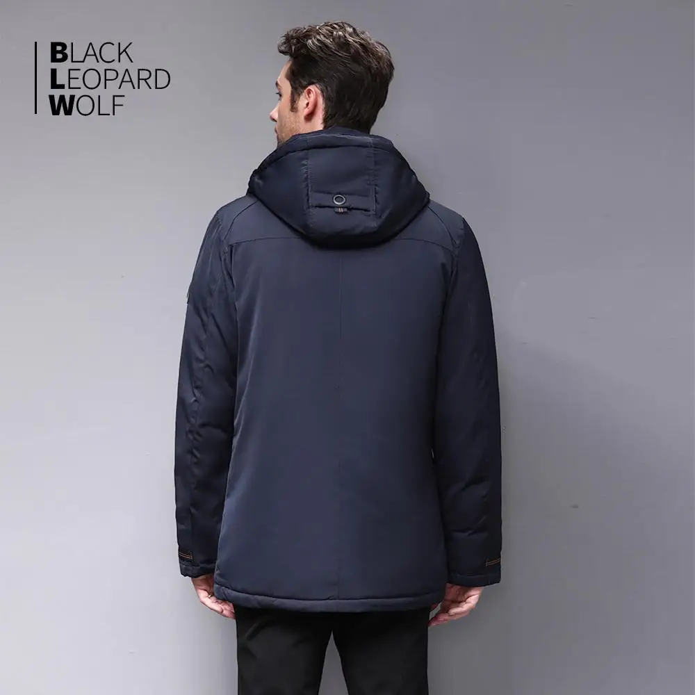 Blackleopardwolf 2020 Водонепроницаемая зимняя куртка мужская модная Съемная шапка заячья