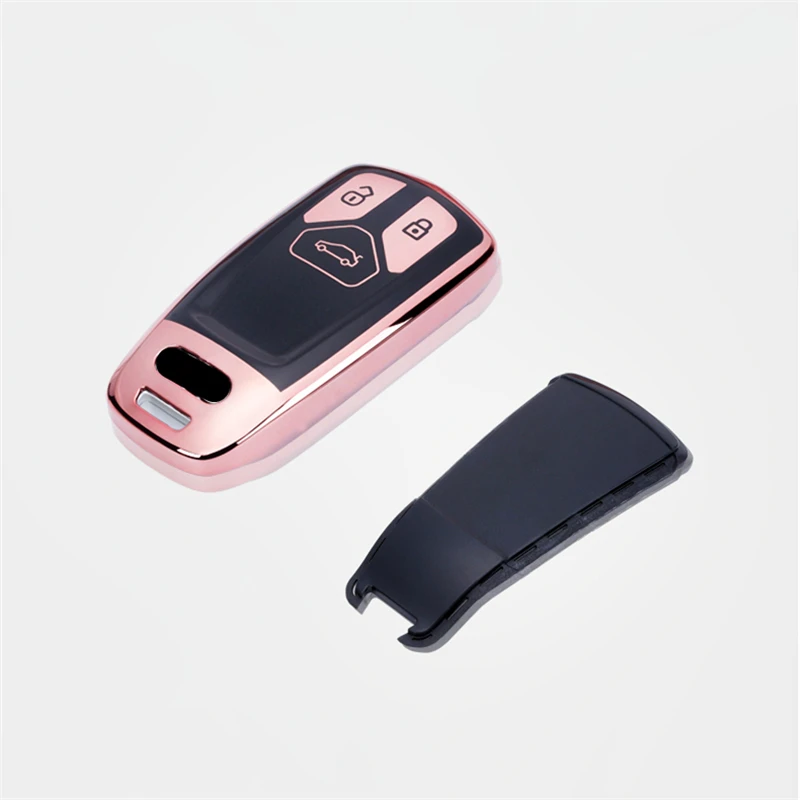 Car Key Cover Protection Case Red Sliver TPU For Audi A4 New A4L A5 A6L QT Q7 TTS S5 S7 Auto Shell Accessories Covers - купить по