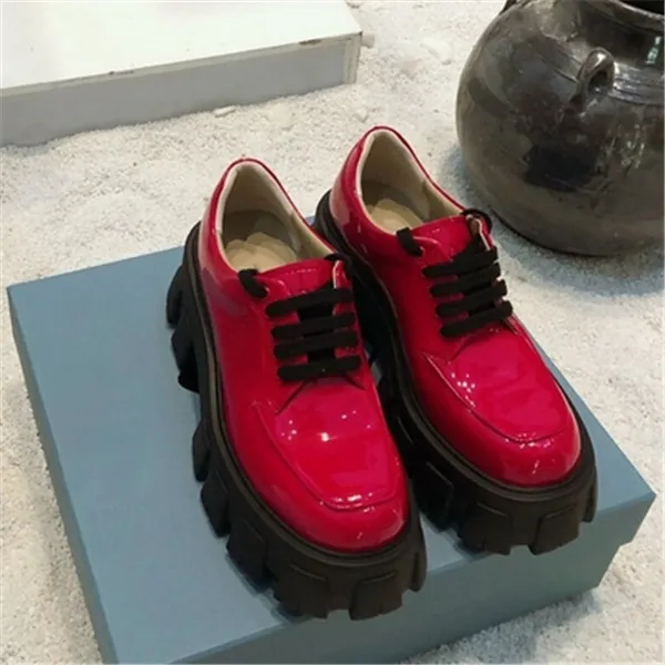 

Fashion Single Shoes Leather Flat Platform Shoes Women Round Toe Lace Up Casua Loafers British Style Shoes Mujer