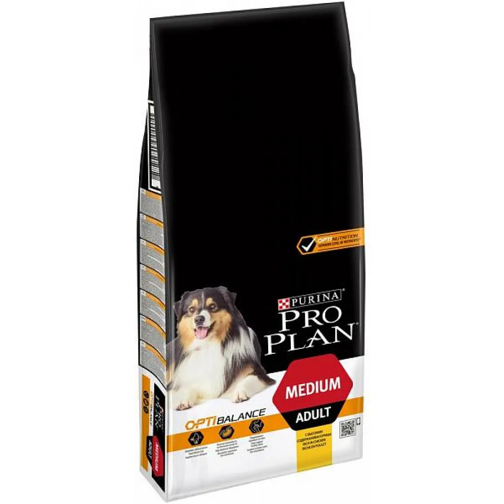 Сухой корм Pro Plan для взрослых собак средних пород, курица, 14кг