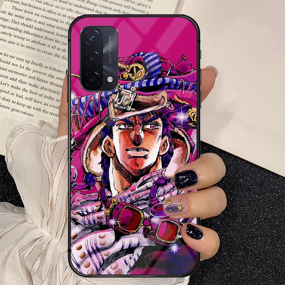 

JoJo Adventure Anime Phone Tempered Glass Case Cover For oppo realme find a x c xt gt 2 53 3 6 7 50 11 i Pro 4g 5g 3D Soft