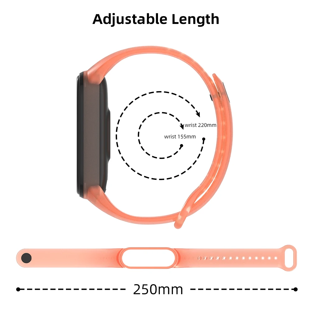 Для Mi Band 5 ремень полупрозрачный для 6 браслет силиконовый Xiaomi 3 4 NFC глобальная