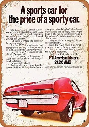 

SRongmao 8 x 12 Metal Sign 1970 American Motors AMX