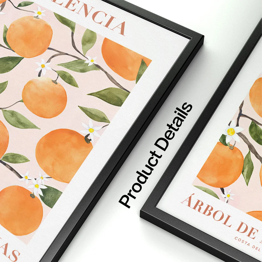 Настенная картина с изображением листьев из фруктов в скандинавском стиле |