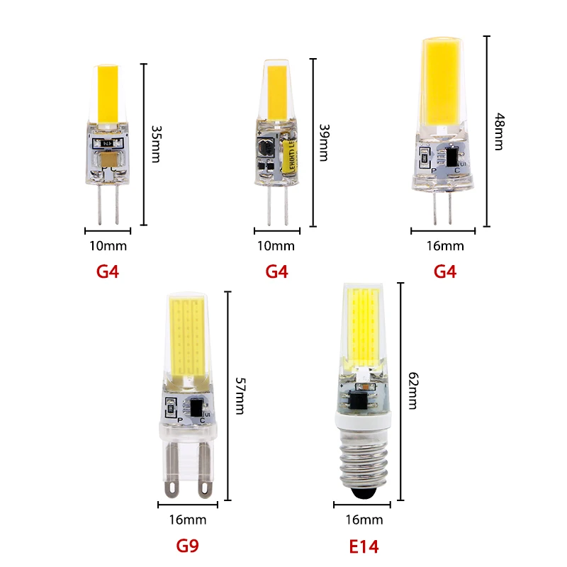 COB G4 G9 E14 светодиодный лампы 3 Вт 6 переменного тока 12V 220V AC затемнения заменить