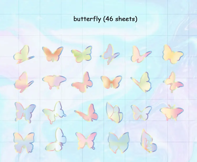 46 листов/упаковка наклейки бабочки для домашних животных|Канцелярские наклейки|