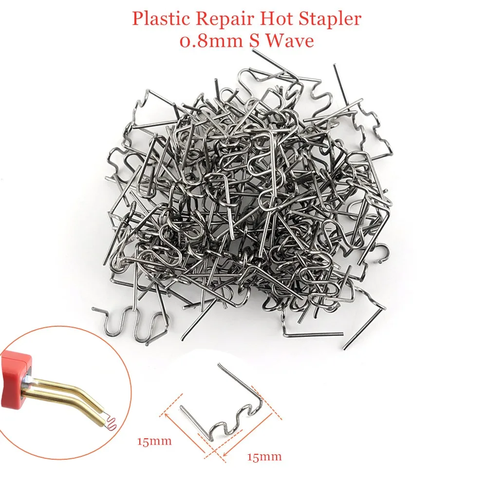 1000pcs Staplers Brucket for Plastic Repair Welding Staples Bumper Bodywork 0.8mm S Wave Hot Stapler | Инструменты