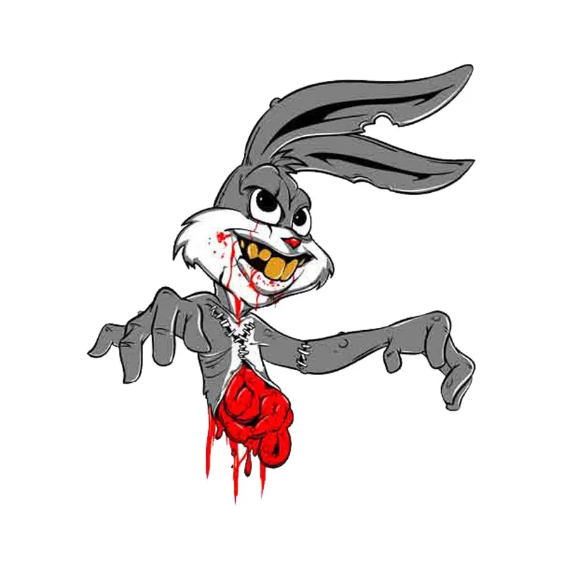 

LLY-1208 Personality Creative ZOMBIE Walking Dead Rabbit Bloody Car Sticker PVC Fashion Decoration Waterproof High Quality Decal