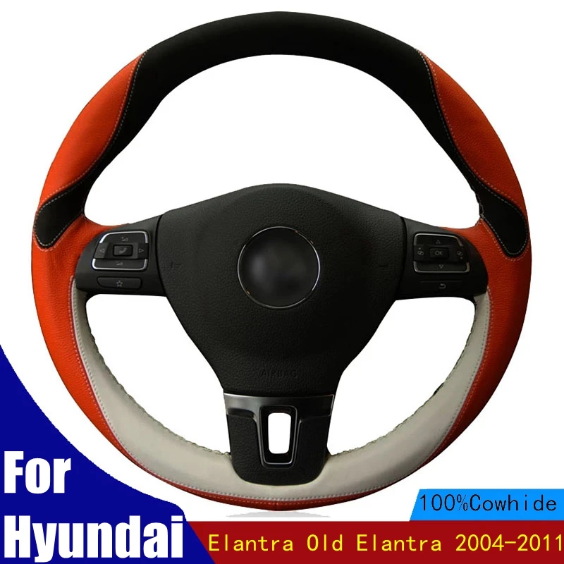 

Hand-stitched Car Steering Wheel Cover Black Orange Suede For Volkswagen VW Gol Tiguan Passat B7 Passat CC Tour