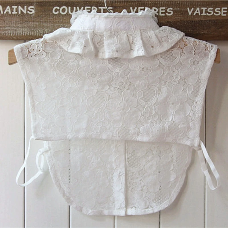 Женское однотонное кружевное ожерелье-чокер со съемным отворотом |