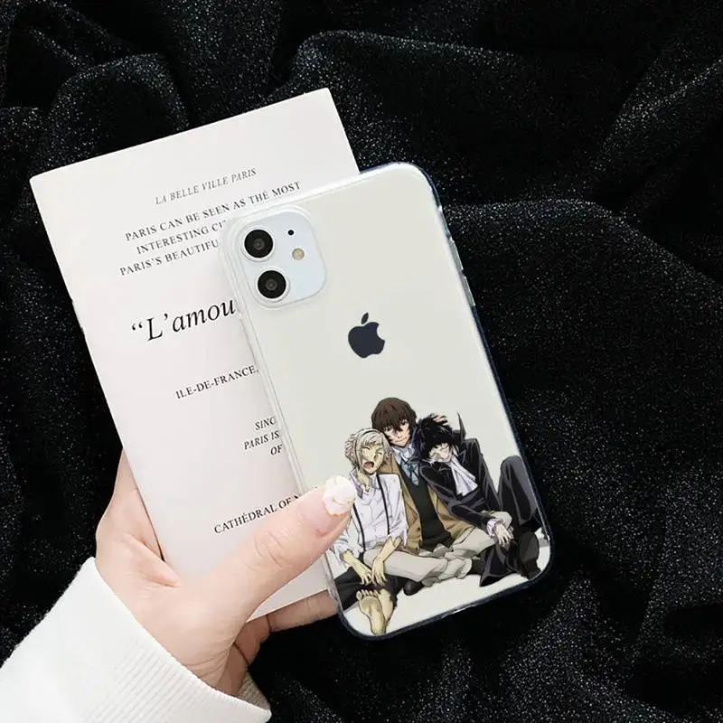 

bungou stray dogs anime cool Phone Case Transparent for iPhone 6 7 8 11 12 s mini pro X XS XR MAX Plus cover funda shell