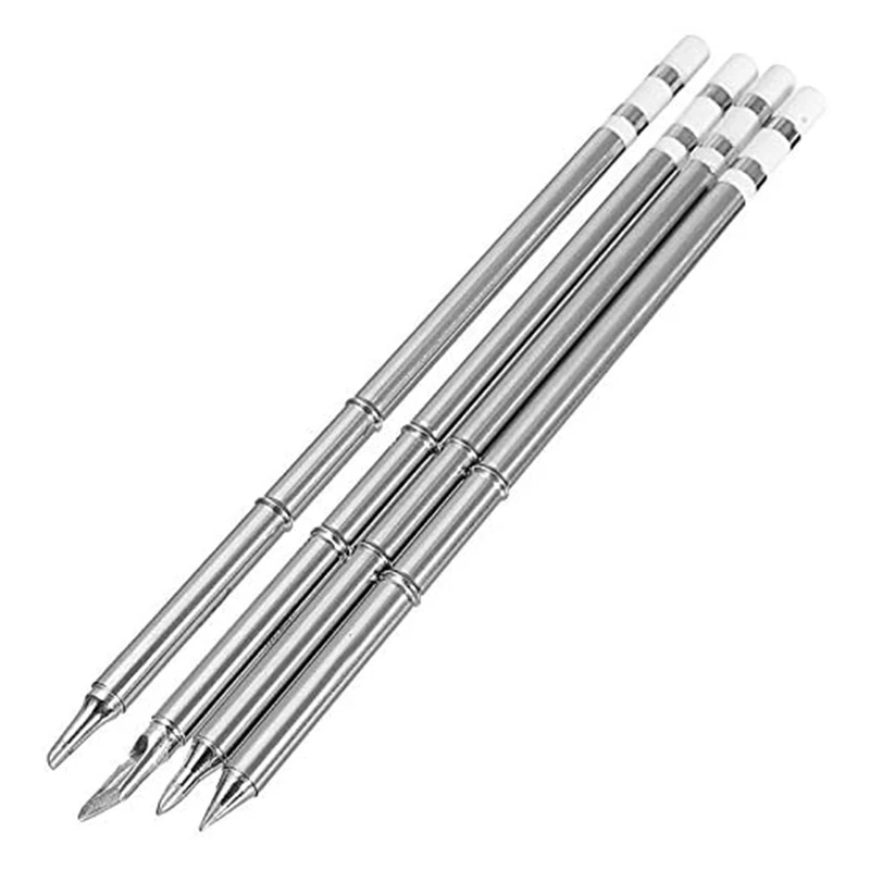 

4Pcs Soldering Iron Tips Welding Tool T12 Series Soldering Iron Tips Welding Tool for FX-951 Rework Station