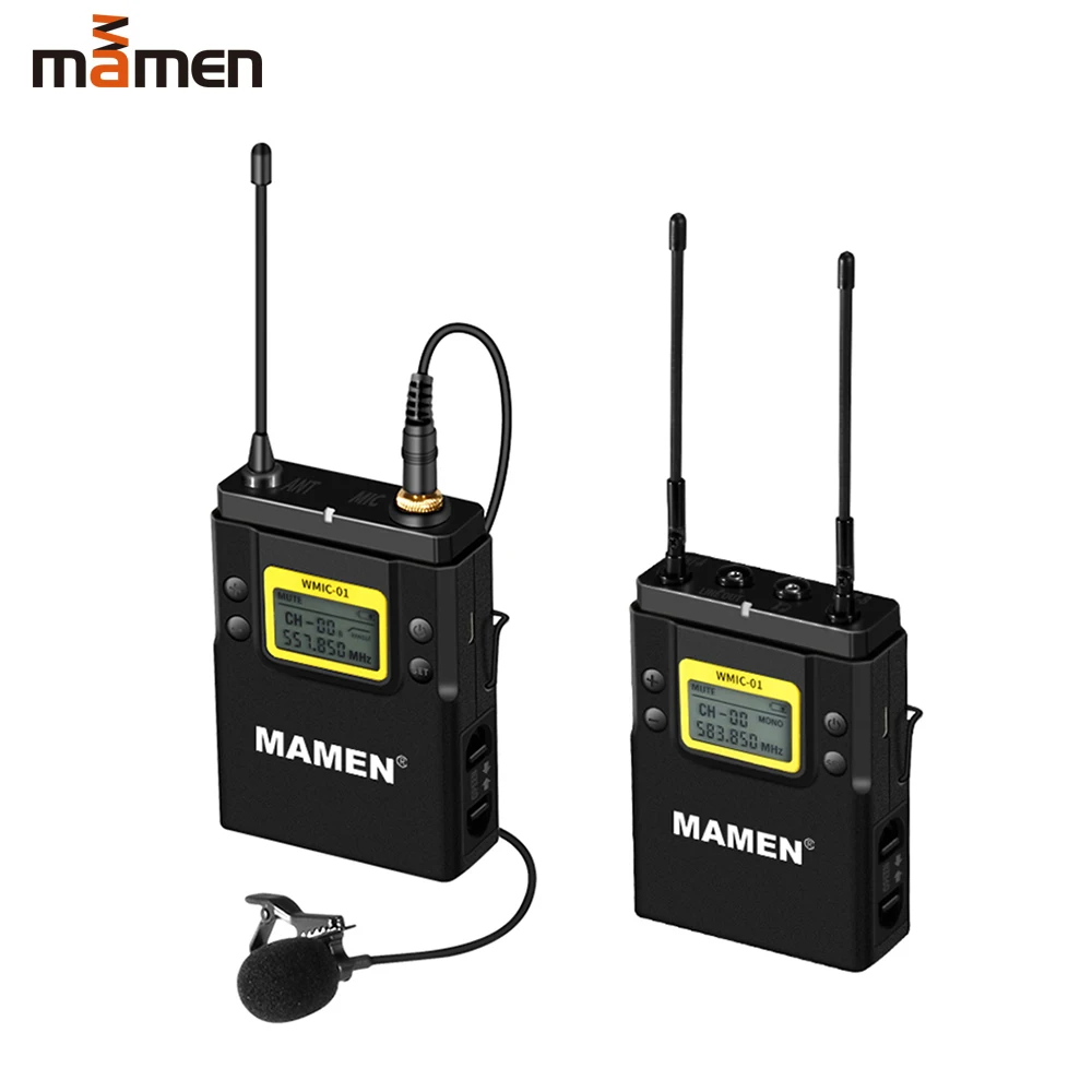 Двухканальная Цифровая беспроводная микрофонная система MAMEN UHF 1 передатчик