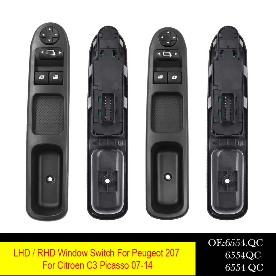 

Front Left Hand Drive / Front Right Hand Drive Electric Master Power Window Control Switch Button For Peugeot 207 Citroen C3