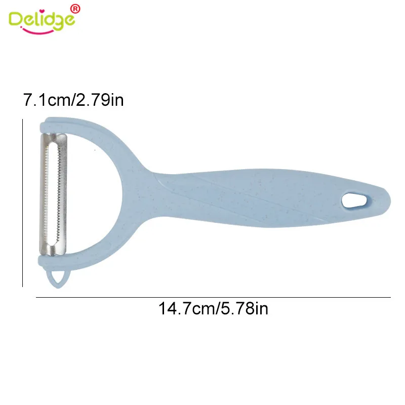 Delidge 1 шт. 2 в 1 Овощечистка для фруктов 4 цвета Пшеничная солома Многофункциональный Картофель Яблоко морковь пищевой инструмент для очистки Прямая поставка