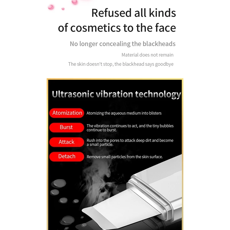 

Professional Ultrasonic Facial Skin Scrubber Ion Deep Cleaning Rechargeable Beauty Instrument