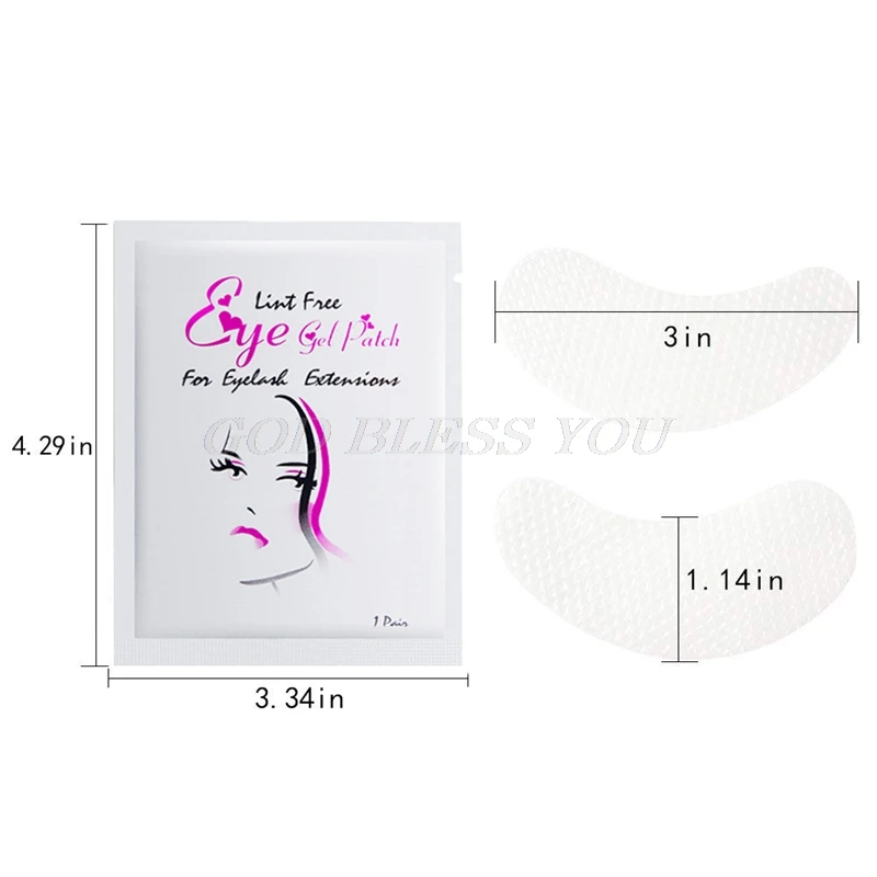 100 пар патчи для удлинения ресниц под гелевые накладки глаз наклейки без ворса