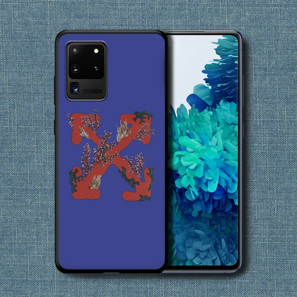 

OFF OW Trendy Brand Art Phone Case For Samsung Galaxy Note S 8 9 10 20 Plus E Lite Uitra black Prime Pretty Bumper Trend Shell