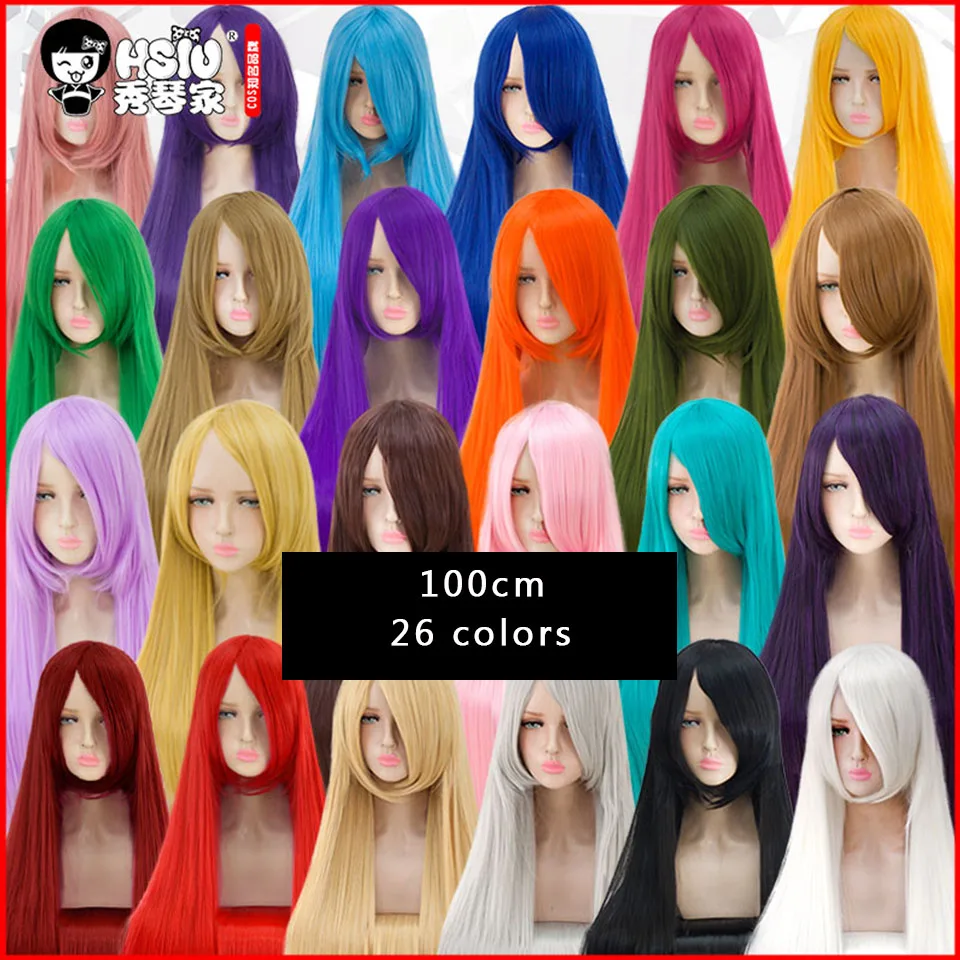 Парик AILIADE длинный прямой термостойкий парик из синтетических волос для косплея