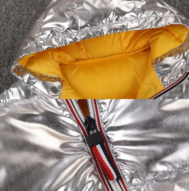 Детская зимняя куртка для девочек Цвет серебристый золотистый черный