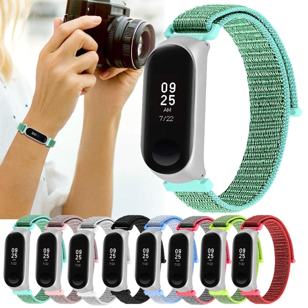 Сменный плетеный браслет из нейлонового волокна дышащий с рамкой чехол для Xiaomi Mi