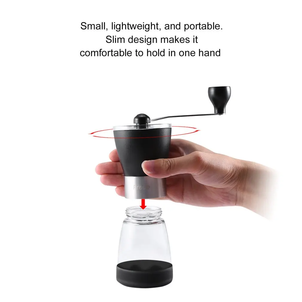 

OUTAD Portable Manual Lightweight Adjustable Coffee Coarseness Fresh Taste No Odor Hand Crank Mill Ceramic Coffee Grinder