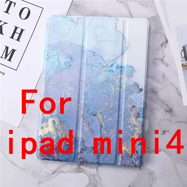 За счет складки, мягкая чехол для ipad Air 2 ipad 5 6 9,7 чехол с мраморным рисунком для ipad 234 ipad Mini 1 2 3 4 5 Redmi Pro 9,7 Pro 10,5 - Цвет: Blue