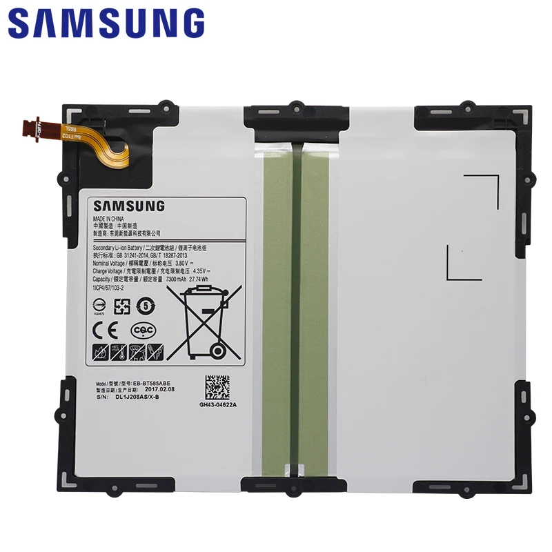 Samsung планшет Батарея EB-BT585ABE 7300 мАч для samsung Galaxy планшет Tab A 10,1 T580 SM-T585C T585 T580N батареи