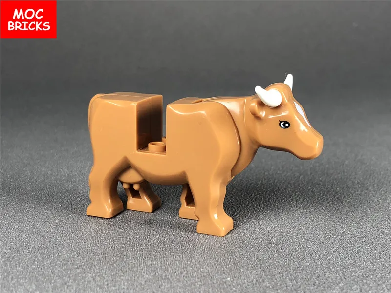 10 шт./лот MOC кирпичи новые животные молоко Корова Крупный рогатый скот ферма