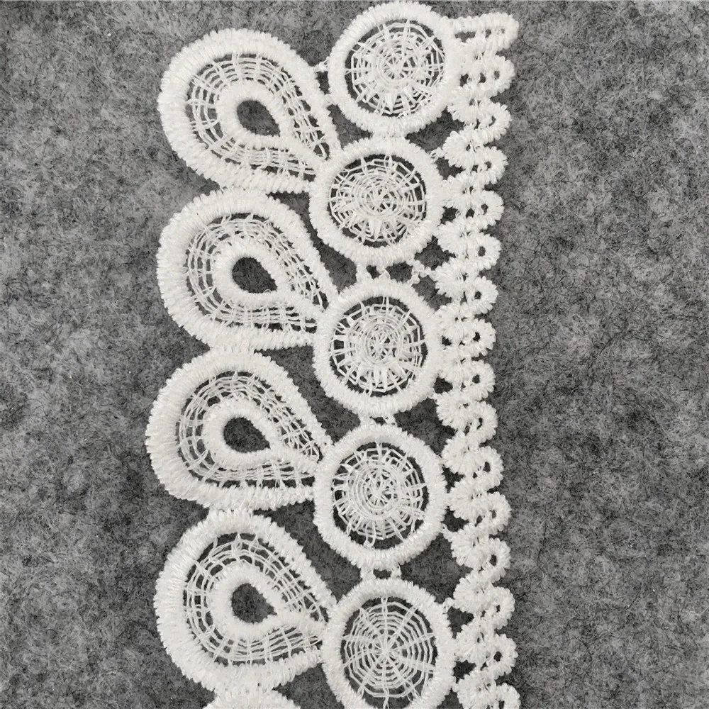 Высококачественный белый вышитый кружевной воротник декольте Венецианская