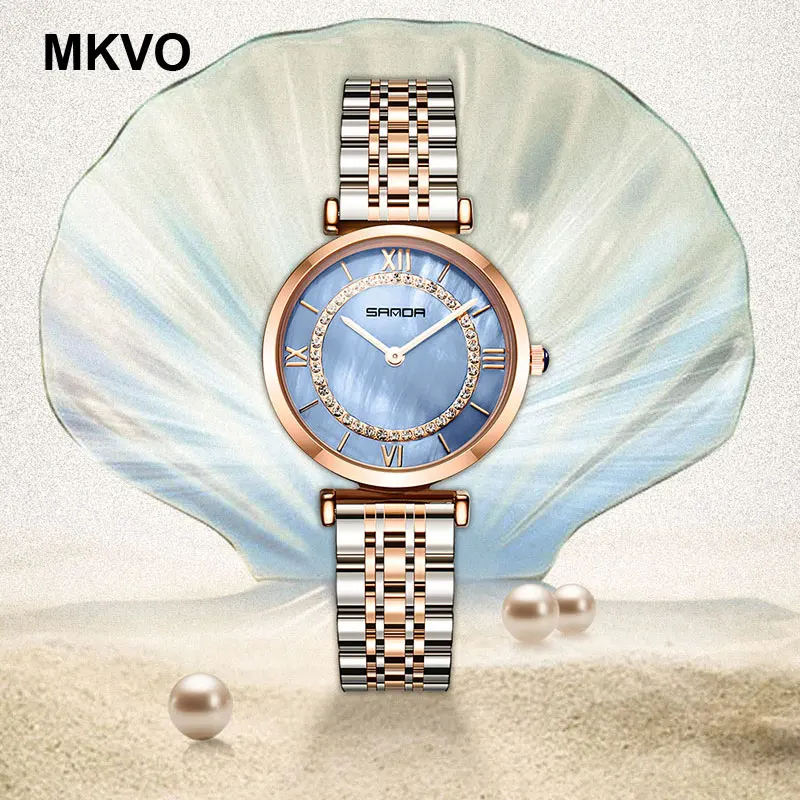 Часы наручные женские кварцевые Роскошные водонепроницаемые Модные с японским